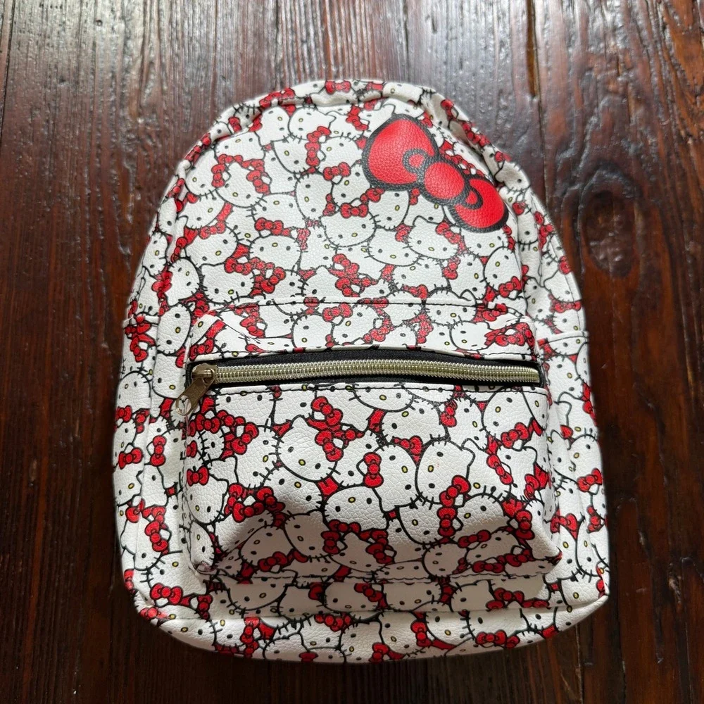 Hello Kitty‎ Mini Backpack Sanrio White Red AOP Zipper